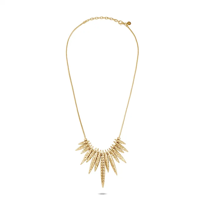 John Hardy John Hardy Classic Chain 18K Yellow Gold Hammered Spear Diamond Pave Necklace 1618 inch Necklaces John Hardy John Hardy Classic Chain 18K Yellow Gold Hammered Spear Diamond Pave Necklace 1618 inch Necklaces