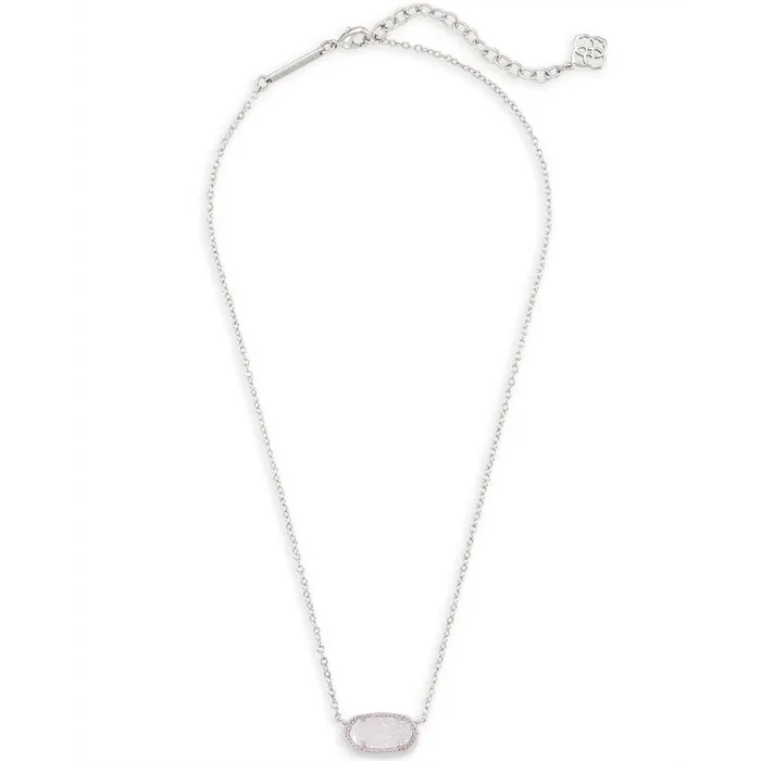 Kendra Scott Kendra Scott Elisa Pendant Necklace in Silver with Iridescent Drusy Necklaces Kendra Scott Kendra Scott Elisa Pendant Necklace in Silver with Iridescent Drusy Necklaces