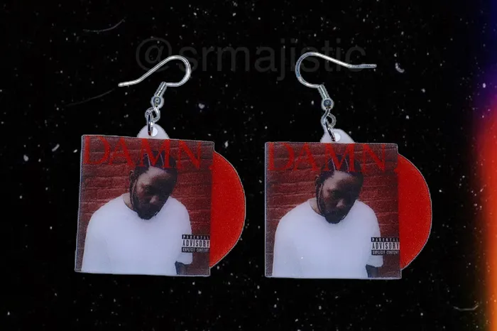 Kendrick Lamar DAMN Vinyl Album Handmade Earrings Sam Makes Things Earrings