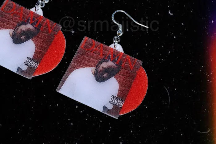 Kendrick Lamar DAMN Vinyl Album Handmade Earrings Sam Makes Things Earrings