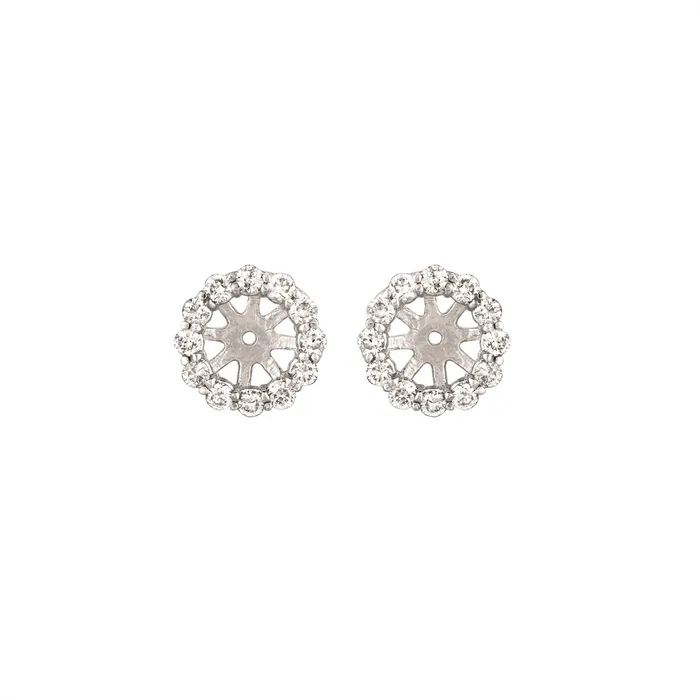 Meierotto Jewelers 14K White Gold Round Diamond Earring Jackets Earrings Meierotto Jewelers 14K White Gold Round Diamond Earring Jackets Earrings