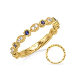 Meierotto Jewelers 14K Yellow Gold Fancy Diamond Sapphire Band Alternating Round Marquise Design Rings Meierotto Jewelers 14K Yellow Gold Fancy Diamond Sapphire Band Alternating Round Marquise Design Rings