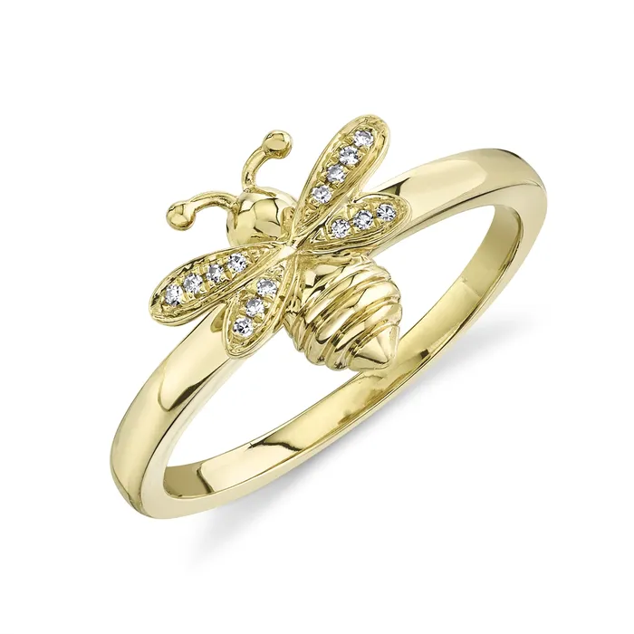 Meierotto Jewelers Rings 14K Yellow Gold Diamond Bee Ring