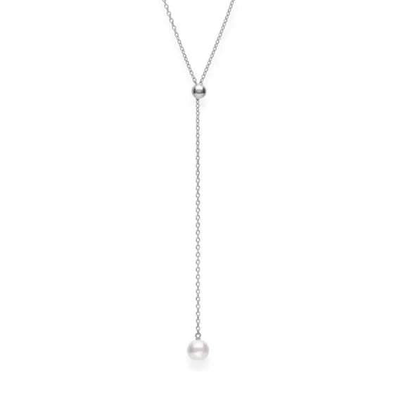 Mikimoto Necklaces Mikimoto 18K White Gold Cultured Pearl Lariat Necklace