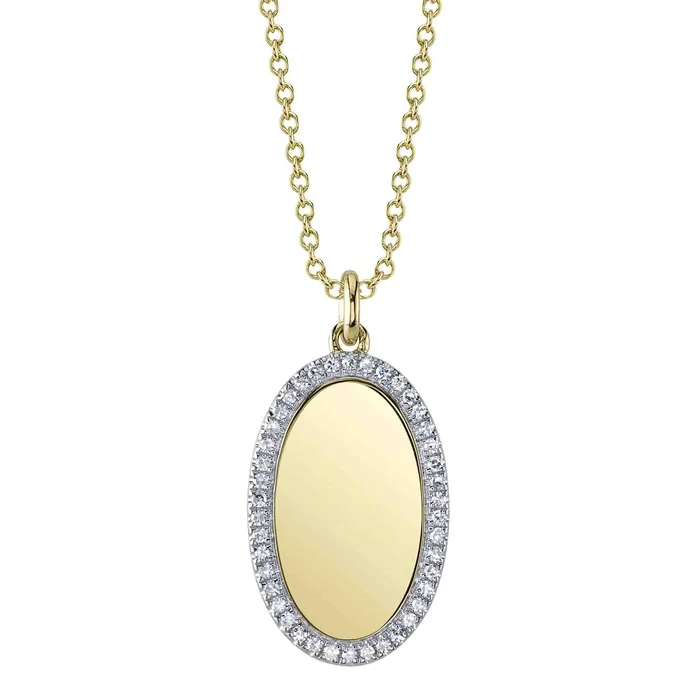 Necklaces 14K Yellow Gold Oval Diamond Halo Pendant Necklace Meierotto Jewelers Necklaces 14K Yellow Gold Oval Diamond Halo Pendant Necklace Meierotto Jewelers