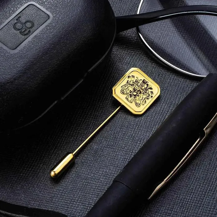 Necklaces Custom Family Crest Lapel Pin Personalized Coat of Arms Heritage Emblem Available in Silver and Gold Belbren Necklaces Custom Family Crest Lapel Pin Personalized Coat of Arms Heritage Emblem Available in Silver and Gold Belbren