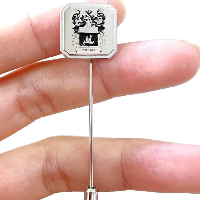 Necklaces Custom Family Crest Lapel Pin Personalized Coat of Arms Heritage Emblem Available in Silver and Gold Belbren