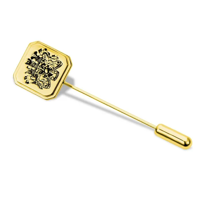 Necklaces Custom Family Crest Lapel Pin Personalized Coat of Arms Heritage Emblem Available in Silver and Gold Belbren