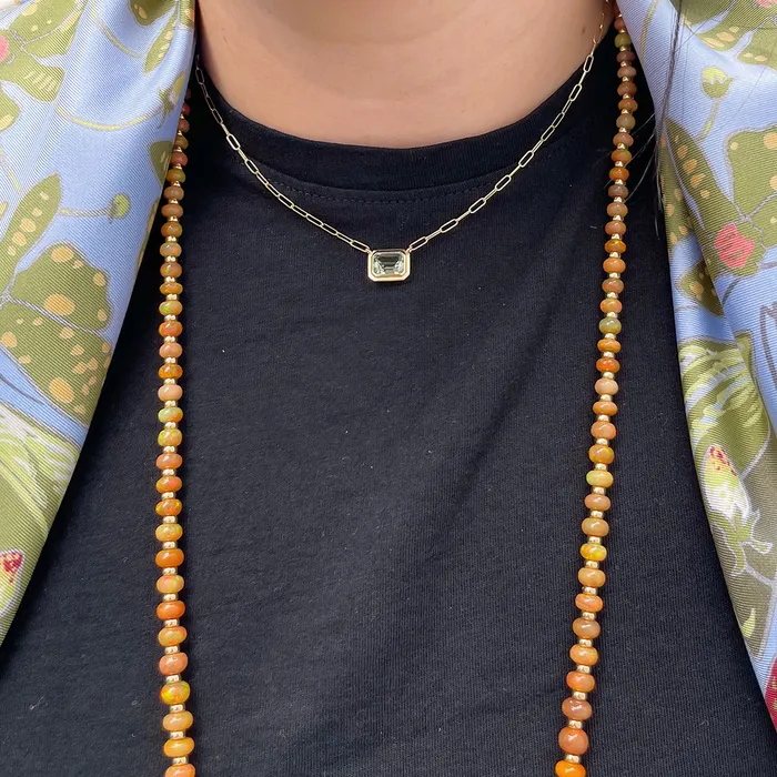 Necklaces Goshwara Goshwara EmeraldCut Prasiolite 18K Gold Pendant Necklace