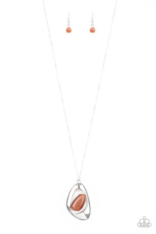 Necklaces Paparazzi Jewelry Paparazzi Necklace Asymmetrical Bliss Orange