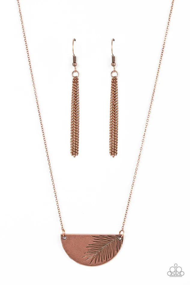 Necklaces Paparazzi Jewelry Paparazzi Necklace Cool PALM and Collected Copper Necklaces Paparazzi Jewelry Paparazzi Necklace Cool PALM and Collected Copper