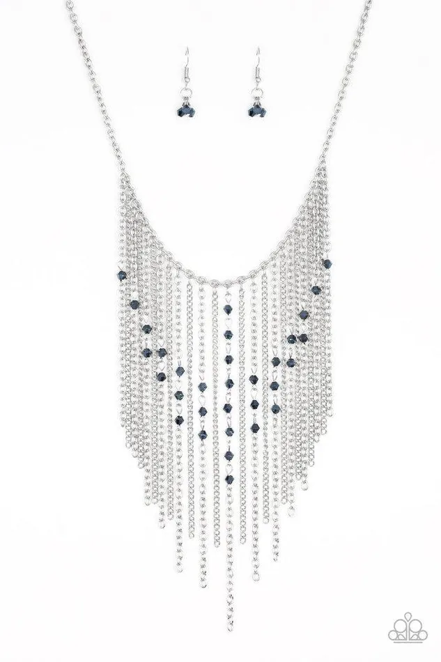 Necklaces Paparazzi Jewelry Paparazzi Necklace First Class Fringe Blue