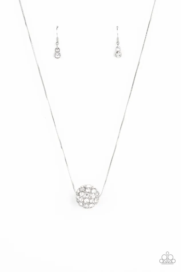 Necklaces Paparazzi Jewelry Paparazzi Necklace Oct LOP Come Out of Your BOMBSHELL White Necklaces Paparazzi Jewelry Paparazzi Necklace Oct LOP Come Out of Your BOMBSHELL White