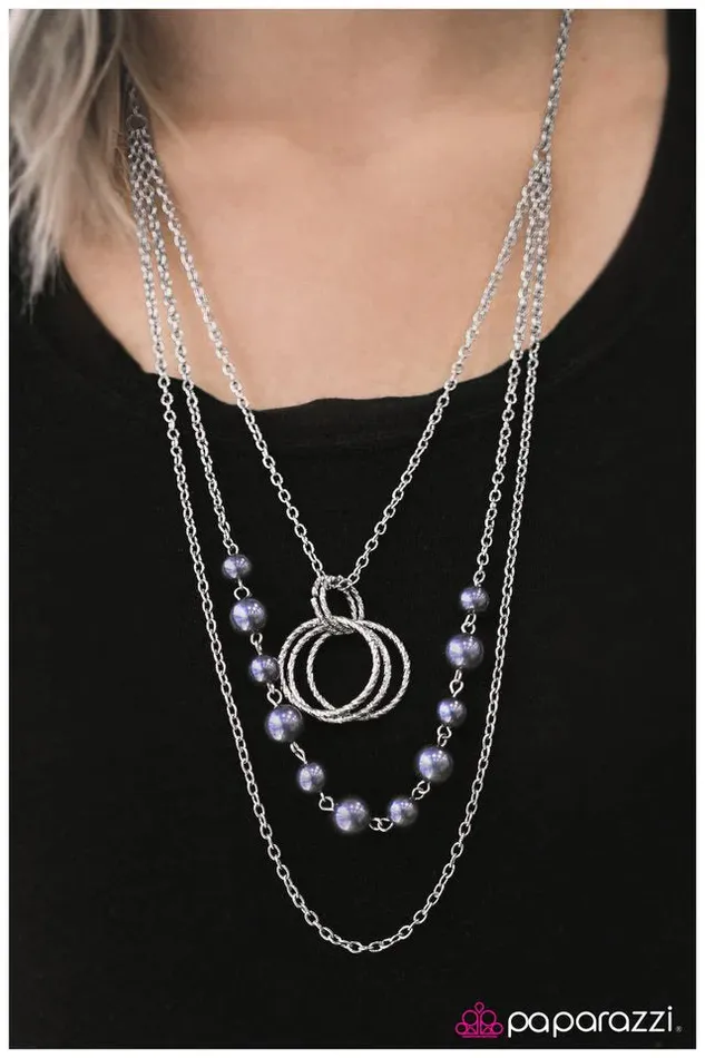 Necklaces Paparazzi Necklace I Can See Your Halo Blue Paparazzi Jewelry