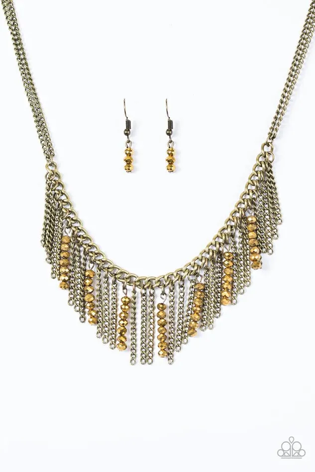 Necklaces Paparazzi Necklace Metro Jungle Brass Paparazzi Jewelry
