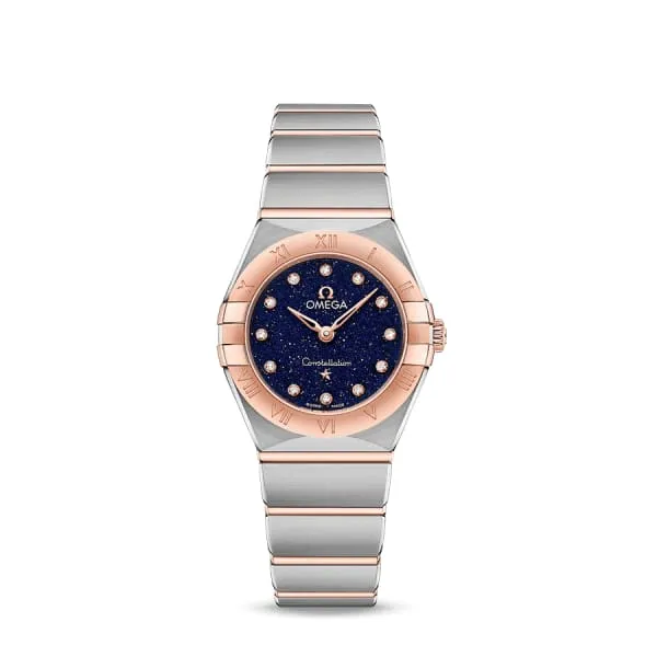 Omega Constellation 25mm Watch Ref 13120256053002 Blue Diamond Index Dial 18K Rose Gold Bezel Two Tone Stainless Steel 18K Rose Gold Bracelet Omega Bracelets Omega Constellation 25mm Watch Ref 13120256053002 Blue Diamond Index Dial 18K Rose Gold Bezel Two Tone Stainless Steel 18K Rose Gold Bracelet Omega Bracelets