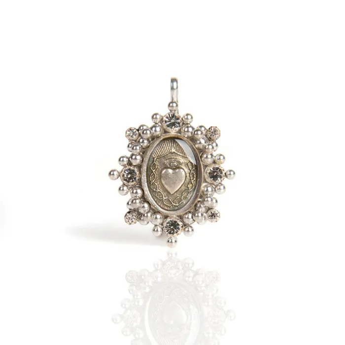 Oval Cloister Sacred Heart Medallion Virgins Saints Angels Necklaces