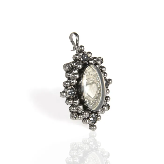 Oval Cloister Sacred Heart Medallion Virgins Saints Angels Necklaces