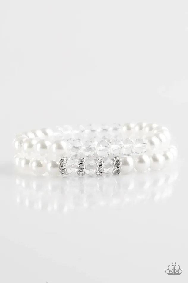 Paparazzi Bracelet Get A BALLROOM White Paparazzi Jewelry Bracelets