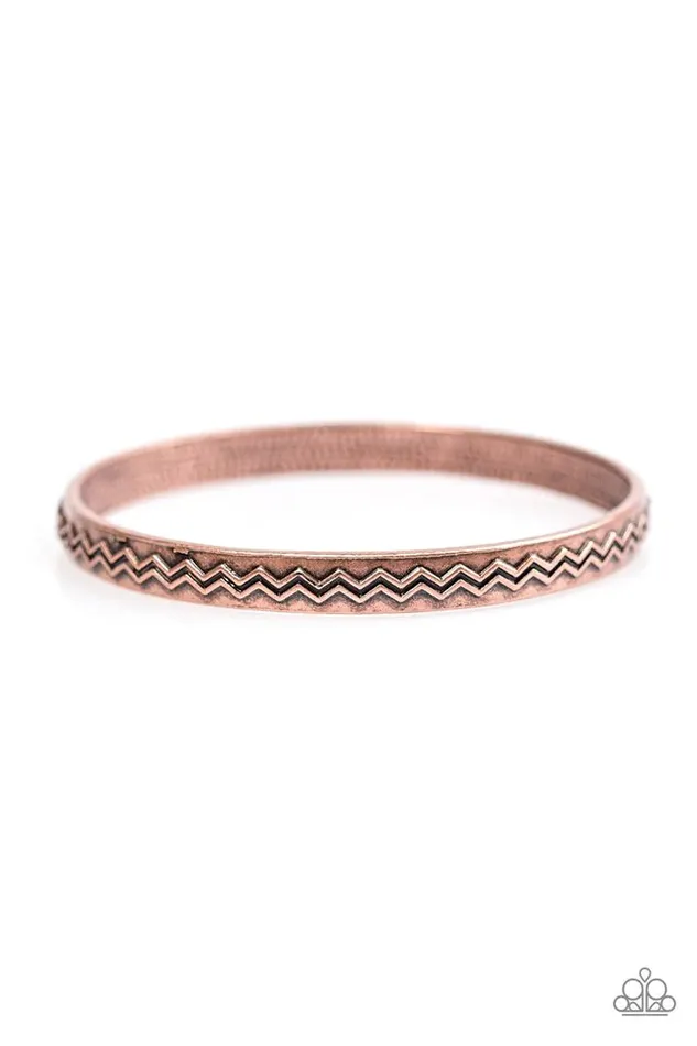 Paparazzi Bracelet Rogue Waves Copper Paparazzi Jewelry Bracelets