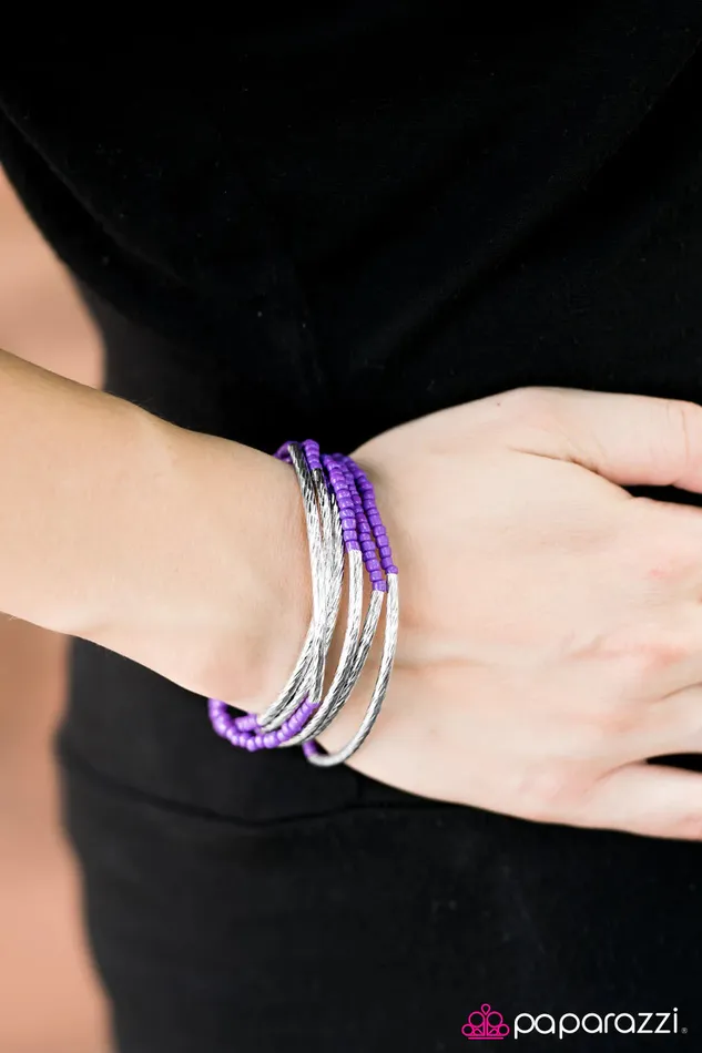 Paparazzi Bracelet Shimmer Over Here Purple Paparazzi Jewelry Bracelets