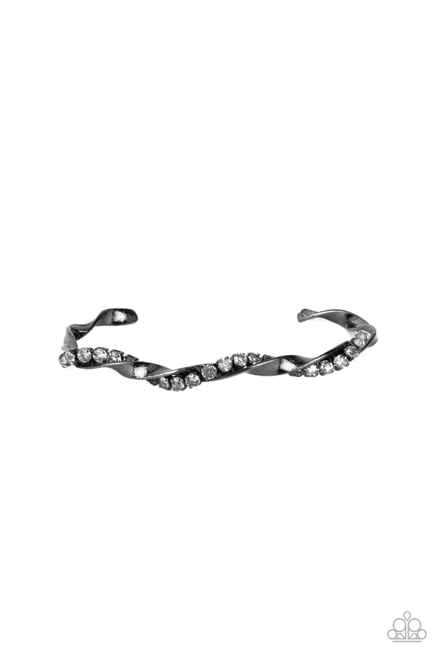 Paparazzi Bracelet Twisted Twinkle Black Paparazzi Jewelry Bracelets