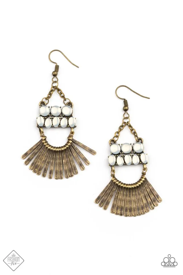 Paparazzi Earring A FLARE For Fierceness Brass Paparazzi Jewelry Earrings Paparazzi Earring A FLARE For Fierceness Brass Paparazzi Jewelry Earrings