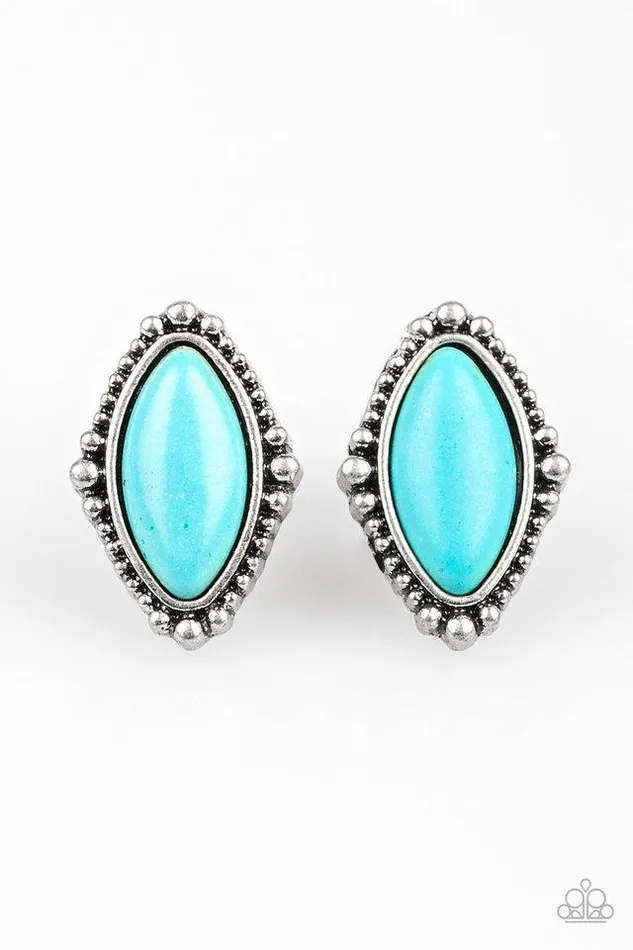Paparazzi Earring A House Is Not A HOMESTEAD Blue Paparazzi Jewelry Earrings