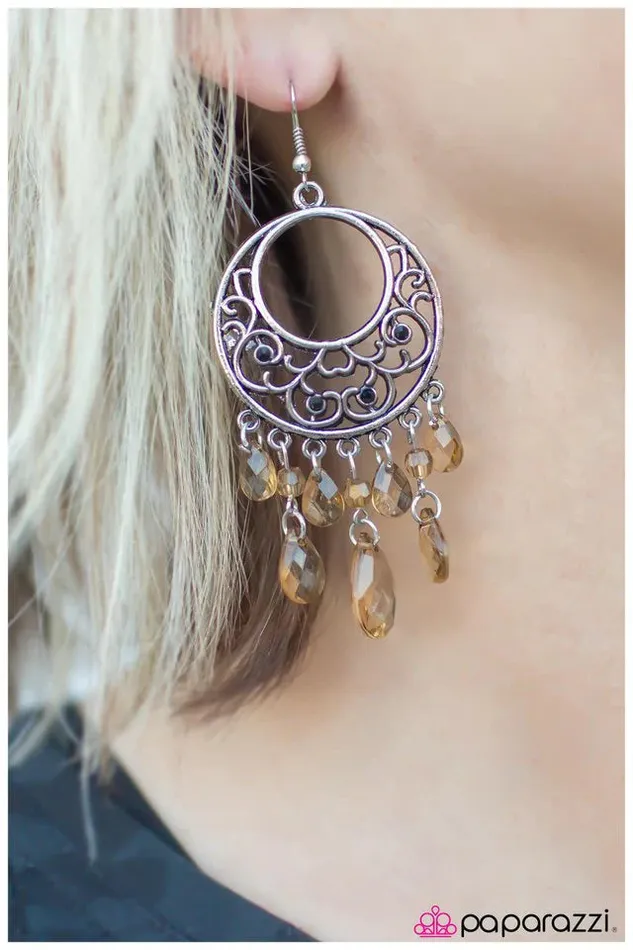 Paparazzi Earring All I Ask Of You Brown Paparazzi Jewelry Earrings