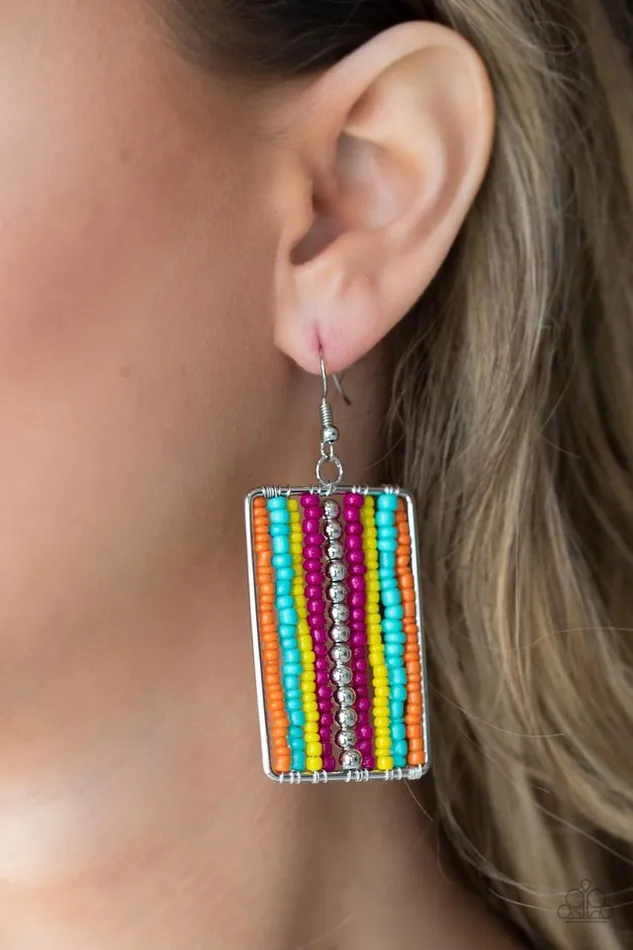 Paparazzi Earring Beadwork Wonder Multi Paparazzi Jewelry Earrings