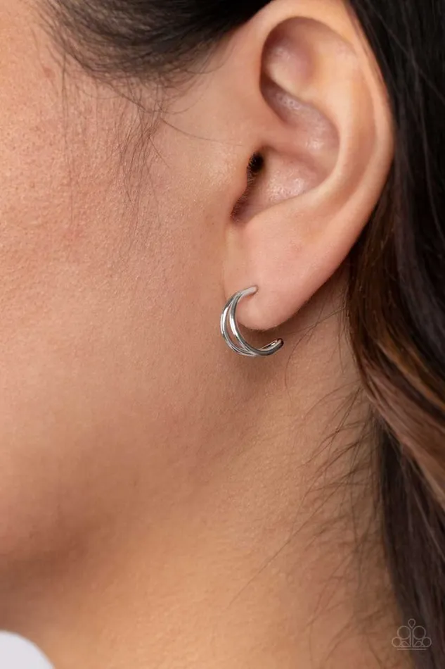 Paparazzi Earring Charming Crescents Silver Paparazzi Jewelry Earrings