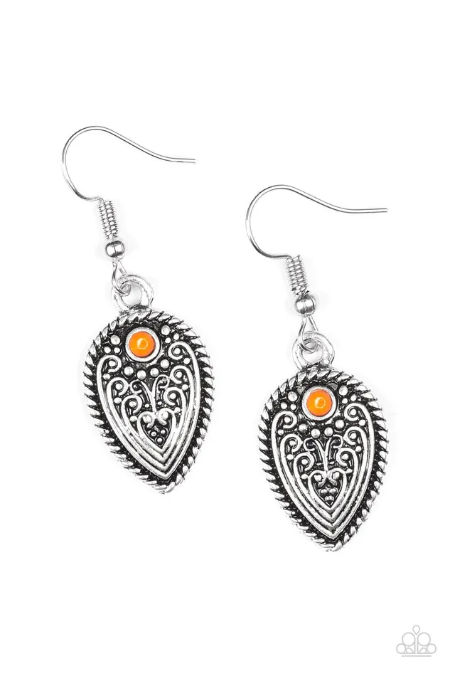 Paparazzi Earring Distance PASTURE Orange Paparazzi Jewelry Earrings
