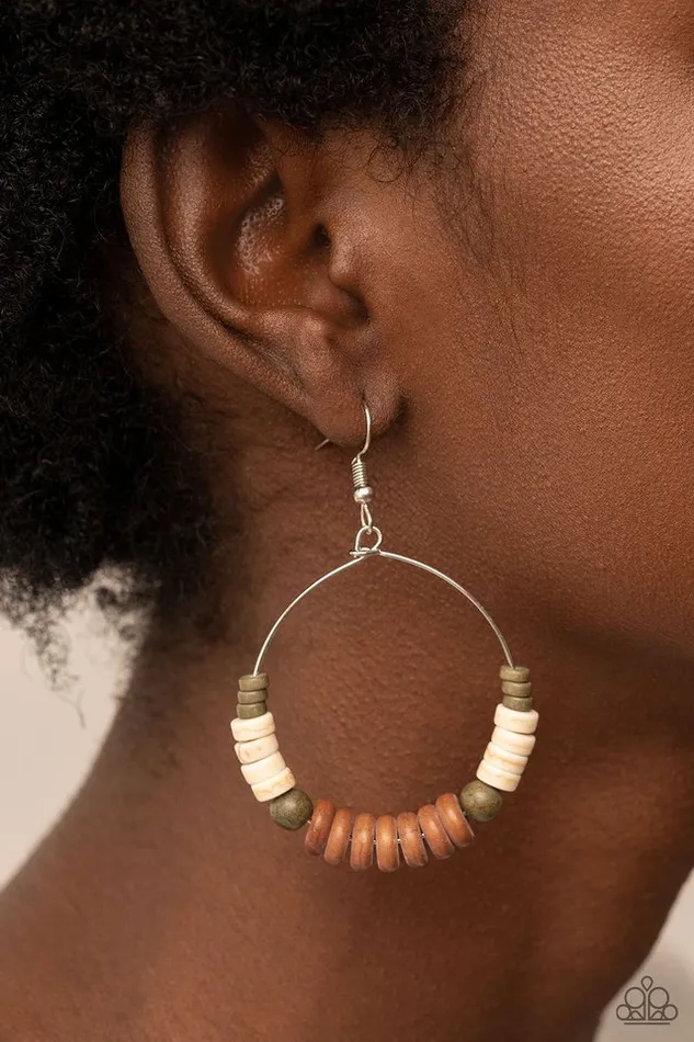 Paparazzi Earring Earthy Esteem Brown Paparazzi Jewelry Earrings