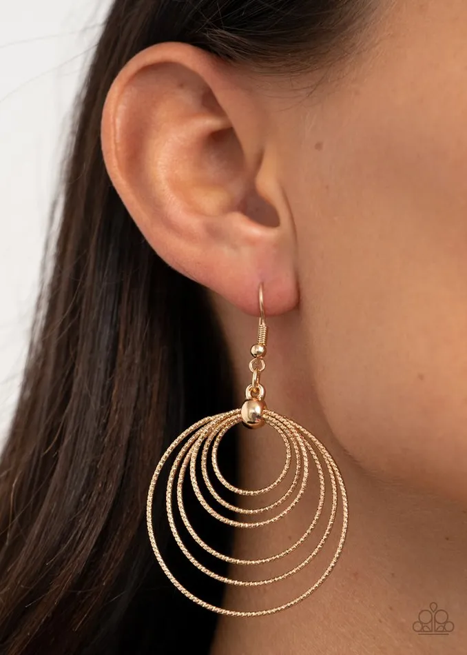 Paparazzi Earring Elliptical Elegance Gold Paparazzi Jewelry Earrings