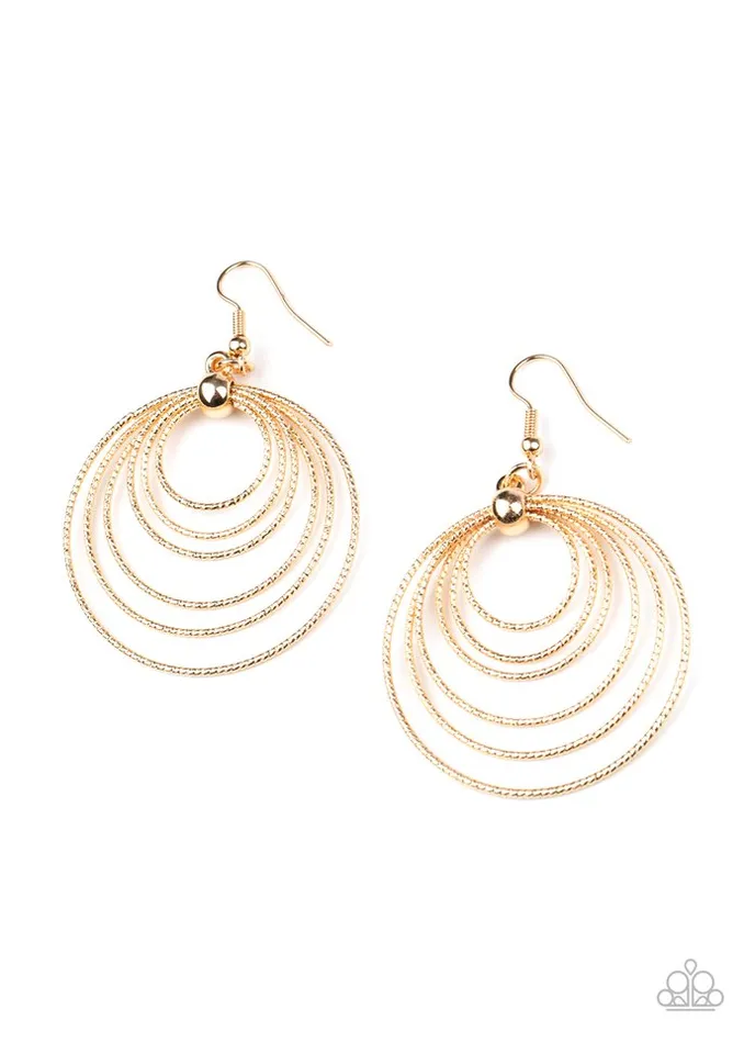 Paparazzi Earring Elliptical Elegance Gold Paparazzi Jewelry Earrings