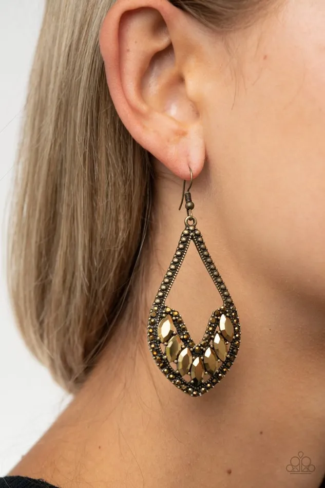Paparazzi Earring Ethereal Expressions Brass Paparazzi Jewelry Earrings