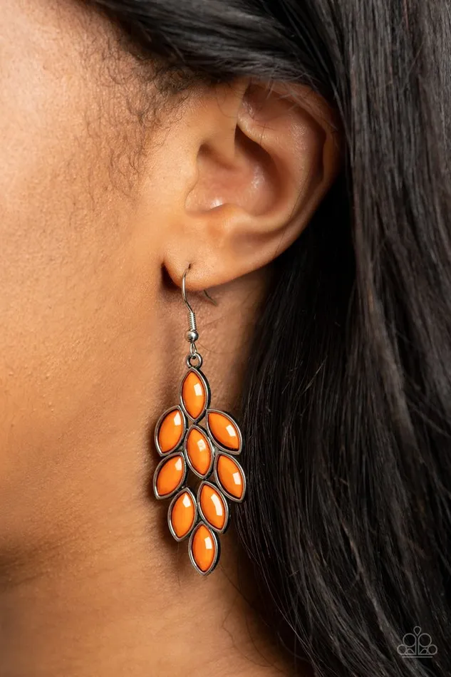Paparazzi Earring Flamboyant Foliage Orange Paparazzi Jewelry Earrings