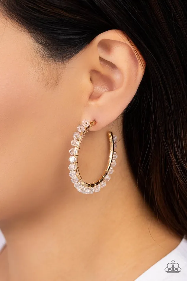 Paparazzi Earring Halo Hustle Gold Paparazzi Jewelry Earrings
