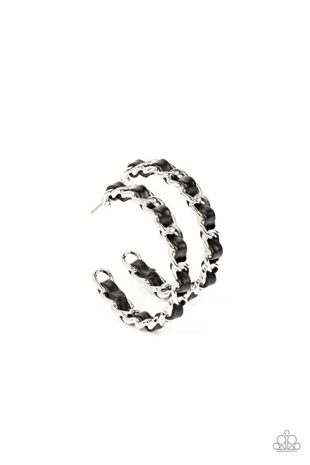 Paparazzi Earring Industrial Incantation Black Paparazzi Jewelry Earrings