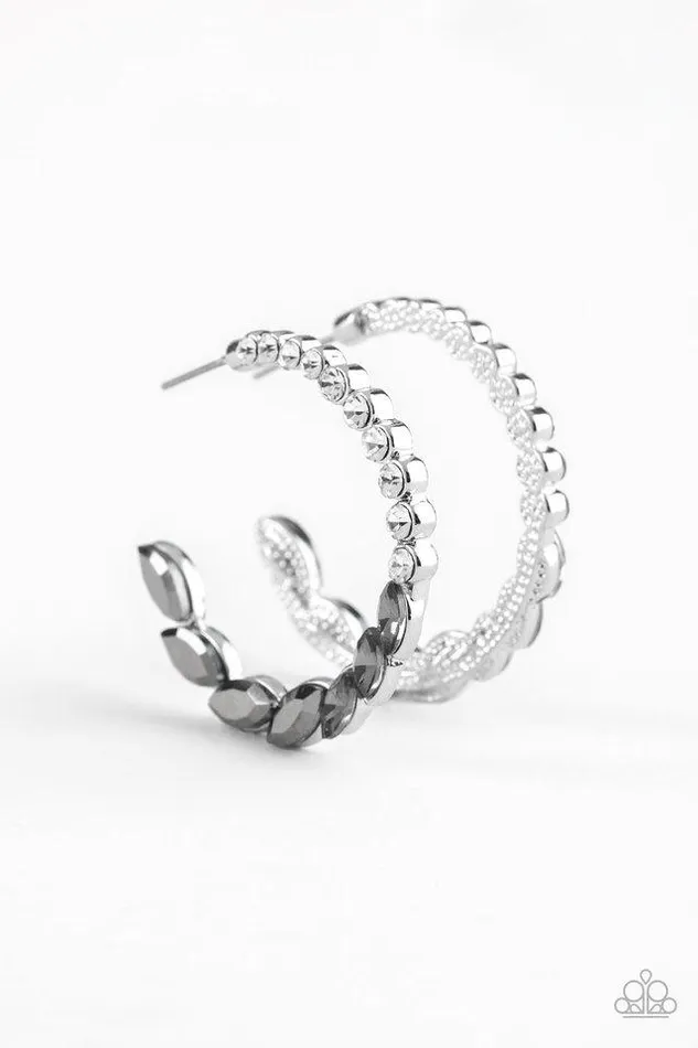 Paparazzi Earring Prime Time Princess Silver Paparazzi Jewelry Earrings