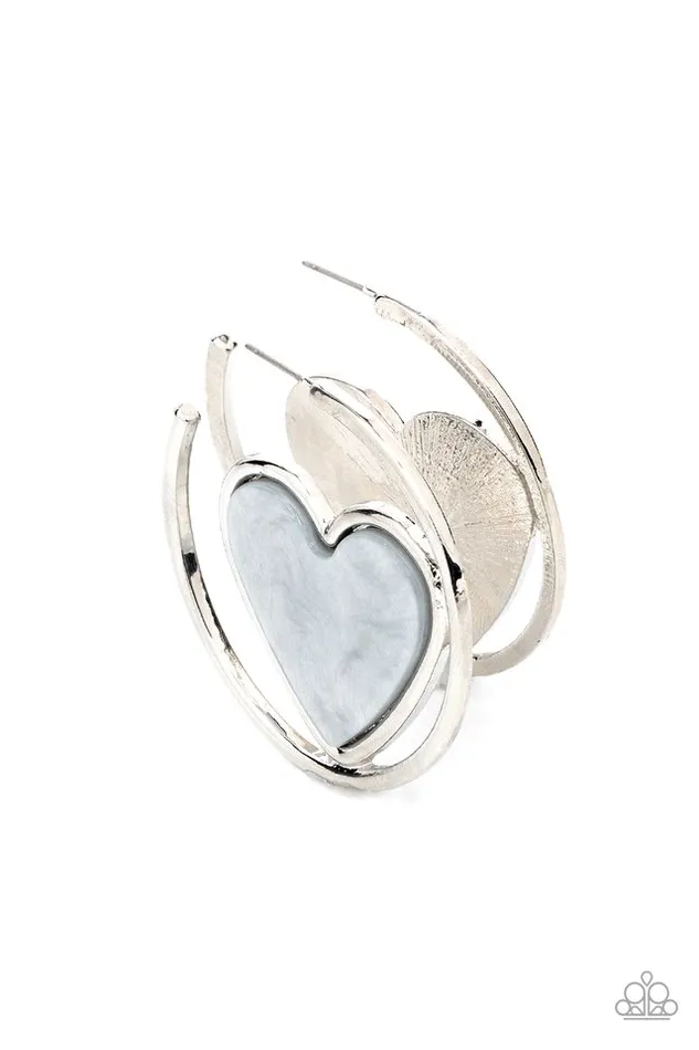 Paparazzi Earring Smitten with You Silver Paparazzi Jewelry Earrings Paparazzi Earring Smitten with You Silver Paparazzi Jewelry Earrings