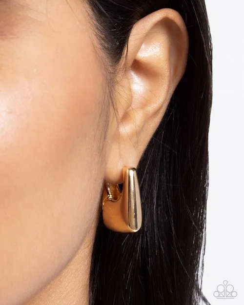 Paparazzi Earring Square Symmetry Gold Paparazzi Jewelry Earrings