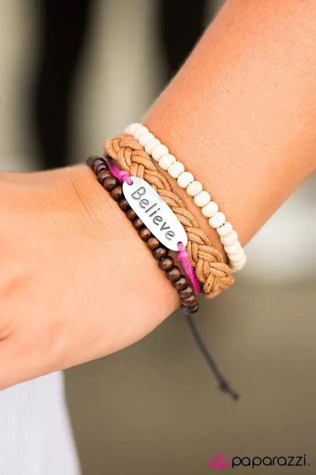Paparazzi Jewelry Bracelets Paparazzi Bracelet Believe In Yourself Pink