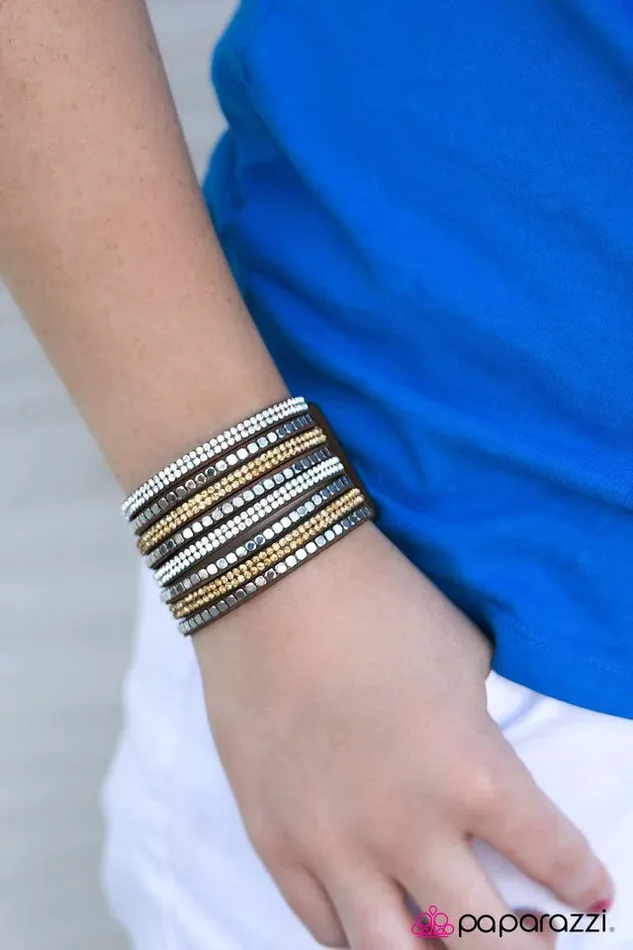 Paparazzi Jewelry Bracelets Paparazzi Bracelet Fight Night Brown