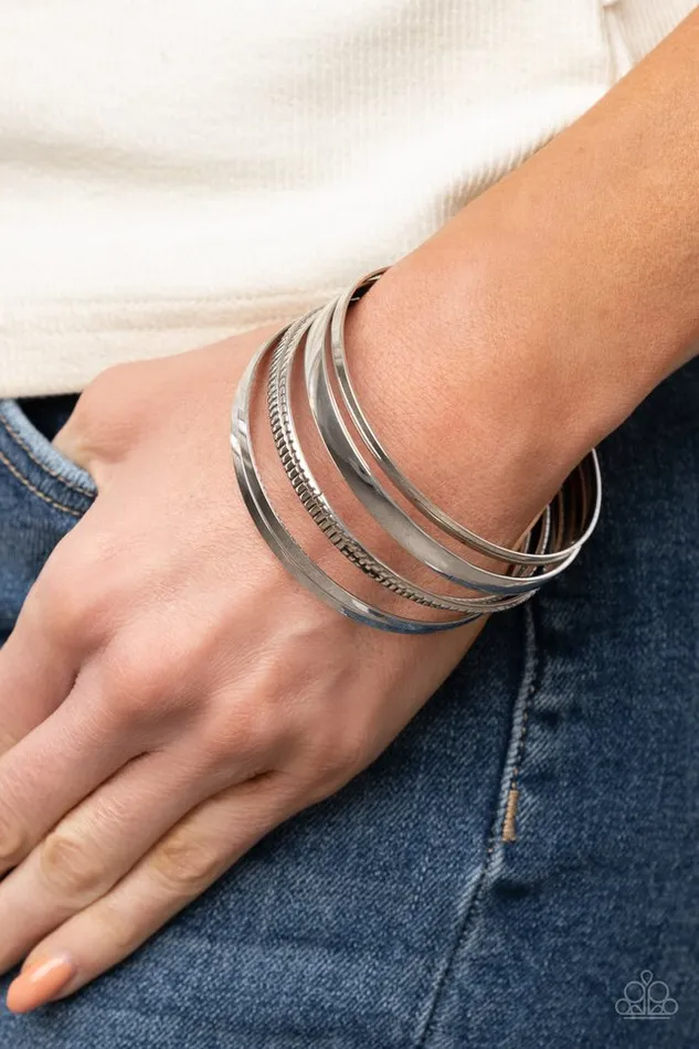Paparazzi Jewelry Bracelets Paparazzi Bracelet Gliding Gleam Silver