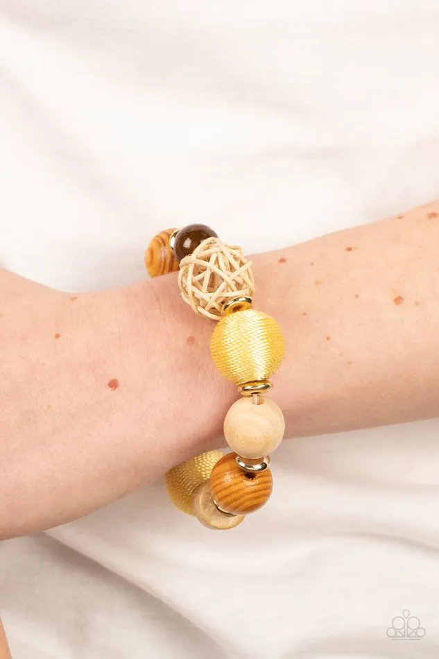 Paparazzi Jewelry Bracelets Paparazzi Bracelet Happily Homespun Yellow
