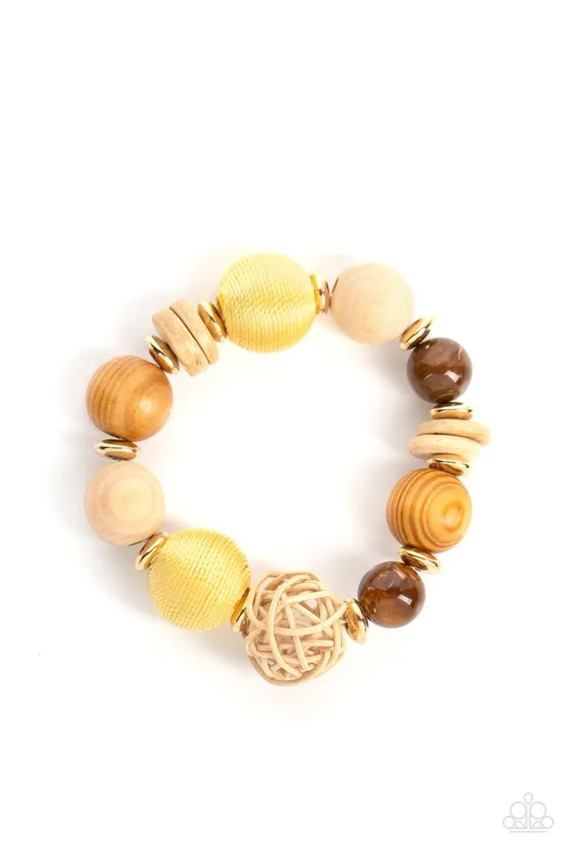 Paparazzi Jewelry Bracelets Paparazzi Bracelet Happily Homespun Yellow Paparazzi Jewelry Bracelets Paparazzi Bracelet Happily Homespun Yellow