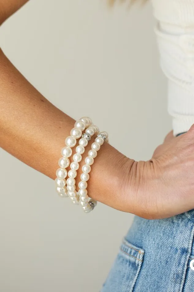 Paparazzi Jewelry Bracelets Paparazzi Bracelet Here Comes The Heiress White