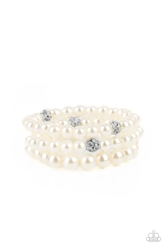 Paparazzi Jewelry Bracelets Paparazzi Bracelet Here Comes The Heiress White Paparazzi Jewelry Bracelets Paparazzi Bracelet Here Comes The Heiress White