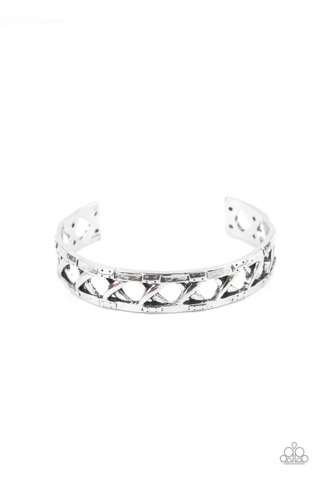Paparazzi Jewelry Bracelets Paparazzi Bracelet In Over Your METALHEAD Silver Paparazzi Jewelry Bracelets Paparazzi Bracelet In Over Your METALHEAD Silver